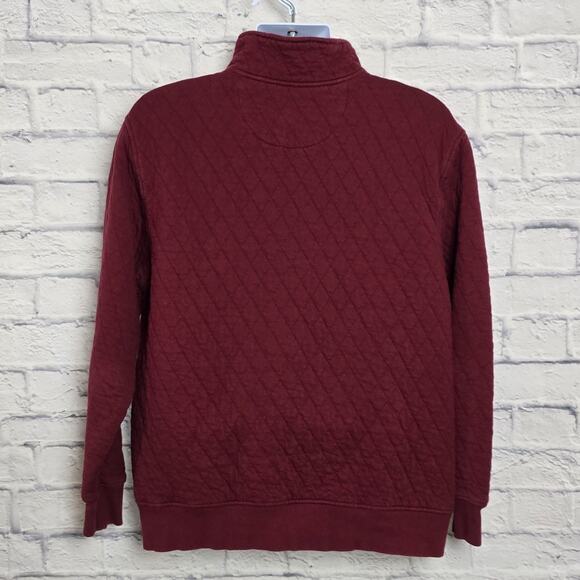 Orvis Sweatshirt Mens Size Large Quilted Half Zip Pullover Maroon Color - Picture 2 of 16